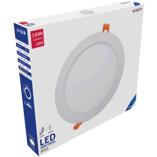 AVIDE Led Beépíthető Kerek Mennyezeti Lámpa Alu 18W Cw 6400K