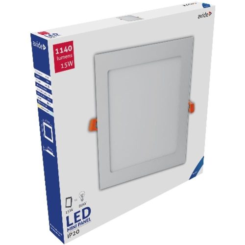 AVIDE Led Beépíthető Négyzetes Mennyezeti Lámpa Alu 15W Cw 6400K