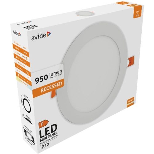 AVIDE Led Beépíthető Kerek Mennyezeti Lámpa Alu 12W Nw 4000K