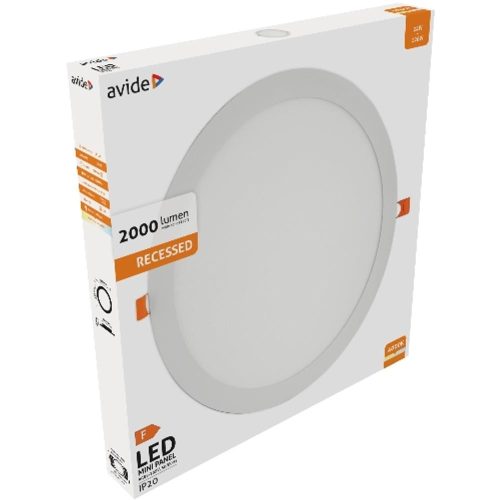 AVIDE Led Beépíthető Kerek Mennyezeti Lámpa Alu 24W Nw 4000K