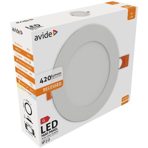 AVIDE Led Beépíthető Kerek Mennyezeti Lámpa Alu 6W Nw 4000K