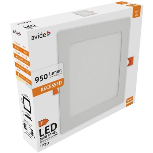 AVIDE Led Beépíthető Négyzetes Mennyezeti Lámpa Alu 12W Nw 4000K