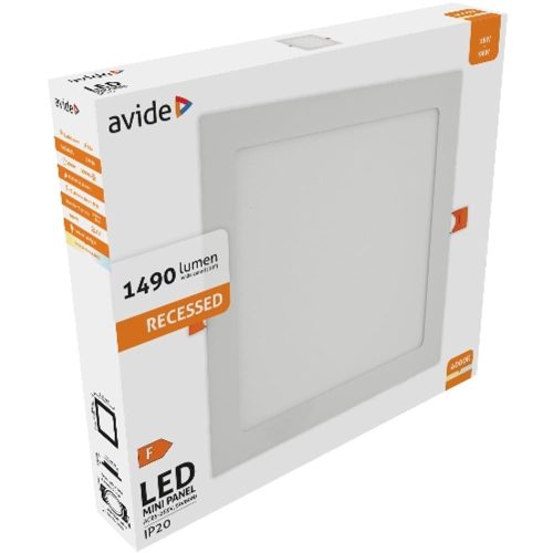 AVIDE Led Beépíthető Négyzetes Mennyezeti Lámpa Alu 18W Nw 4000K