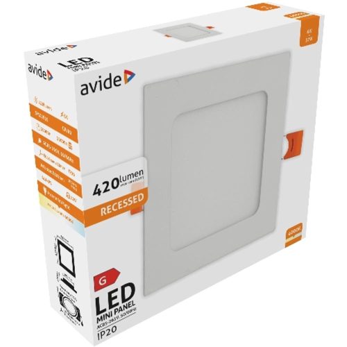 AVIDE Led Beépíthető Négyzetes Mennyezeti Lámpa Alu 6W Nw 4000K