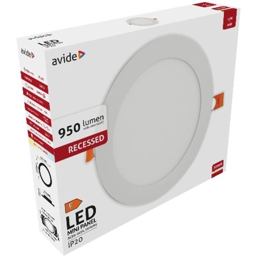 AVIDE Led Beépíthető Kerek Mennyezeti Lámpa Alu 12W Ww 3000K