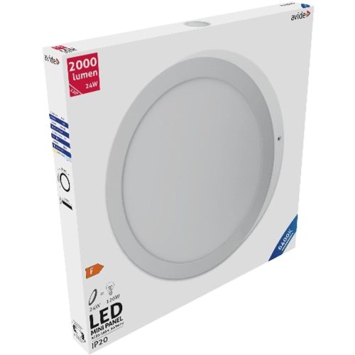 AVIDE Led Falra Szerelhető Kerek Mennyezeti Lámpa Alu 24W Cw 6400K