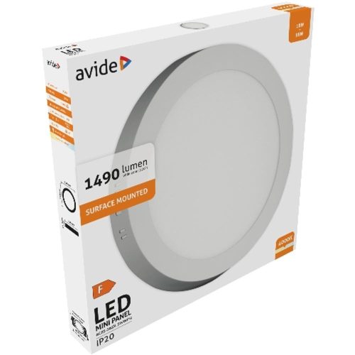 AVIDE Led Falra Szerelhető Kerek Mennyezeti Lámpa Alu 18W Nw 4000K