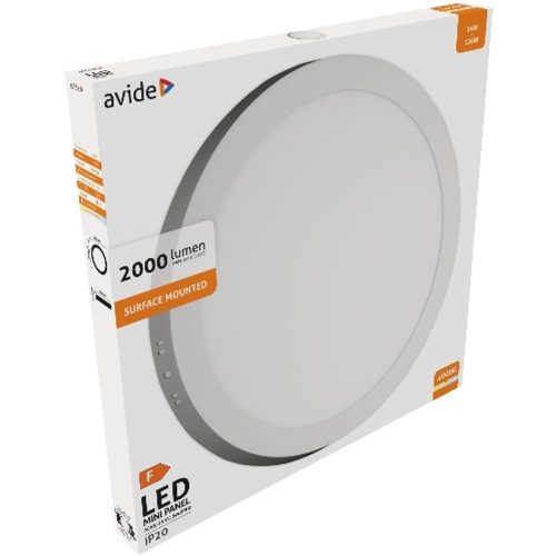 AVIDE Led Falra Szerelhető Kerek Mennyezeti Lámpa Alu 24W Nw 4000K