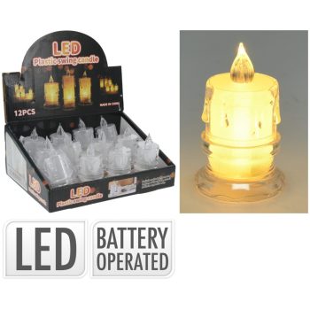   AEX000220 Műanyag Gyertya Karácsonyi Fény meleg fehér 47x47x80mm 12db/kínáló
