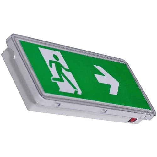 AVIDE Exit Fény Felületre Szerelhető Vízszintes Plexivel Ip65