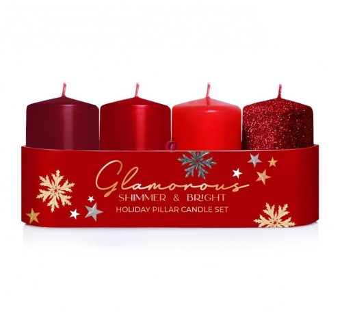 Adventi Gyertya Piros Mix 4db