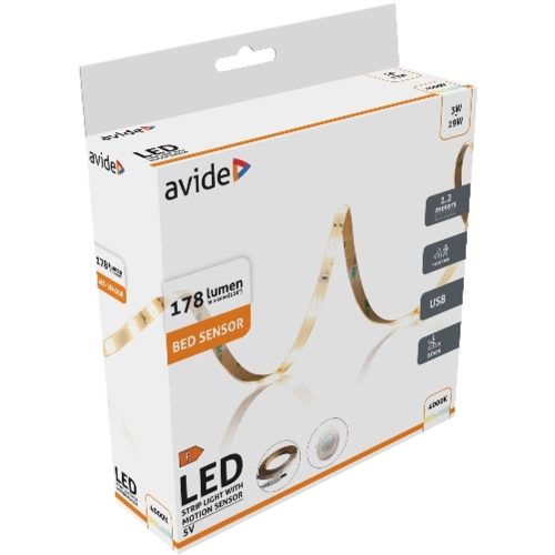 AVIDE Led Szalag Ágy Szenzor 5V Usb 1.2M 3W 3000K Single