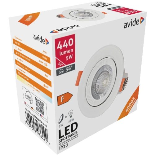 AVIDE Led Beépíthető Spot 38° Kerek 5W Nw 4000K