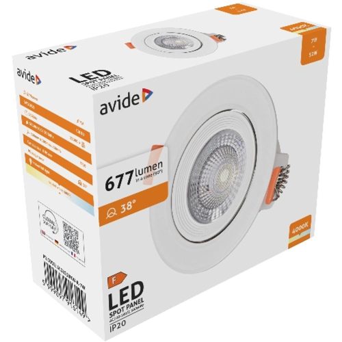 AVIDE Led Beépíthető Spot 38° Kerek 7W Nw 4000K