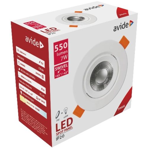 AVIDE Led Beépíthető Spot 38° Kerek 7W Ww 3000K