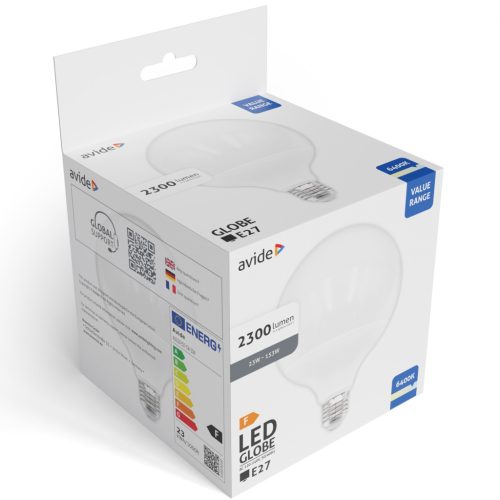 Avide Value LED G120 SMD gömb Opal E27 23W hideg fehér 6400K