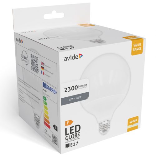 Avide Value LED G120 SMD gömb Opal E27 23W természetes fehér 4000K