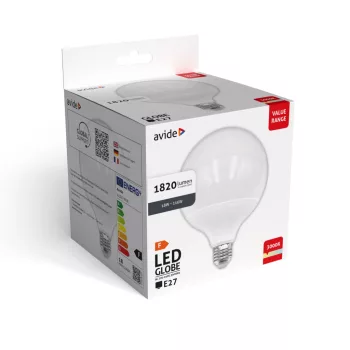   Avide Value LED G120 SMD gömb Opal E27 18W meleg fehér 3000K