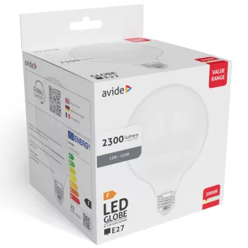   Avide Value LED G120 SMD gömb Opal E27 23W meleg fehér 3000K