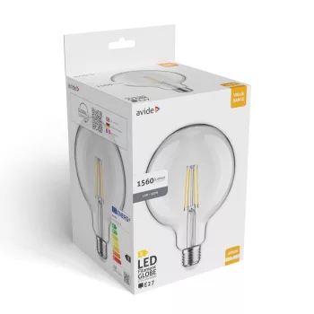   Avide Value LED G125 Filament gömb E27 12W természetes fehér 4000K