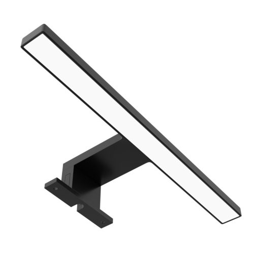 Avide LED Tükörvilágító Lámpa Szögletes Fekete Műanyag 300mm természetes fehér 4000K 5W IP44