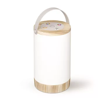   Avide LED Hordozható Asztali Lámpa RGB, Nyomógombos, Fa mintázat