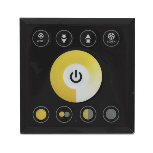 Avide 2 zónás érintőpaneles vezérlő, CCT LED szalaghoz, 2.4G, 5V-24V Fekete