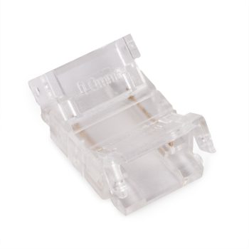   Avide C-LED Szalag 12-24V csatlakozó, forr.mentes, fehér-2eres, 10mm (10 db-os csom.)