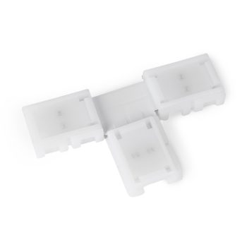   Avide LED Szalag 12-24V T elosztó elem, forr.mentes, fehér-2eres, 8mm (10 db-os csom.)