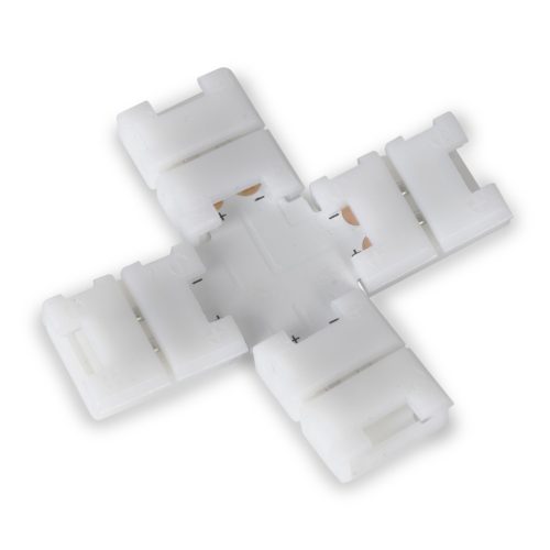 Avide LED Szalag 12-24V X elosztó elem, forr.mentes, fehér-2eres, 8mm (10 db-os csom.)
