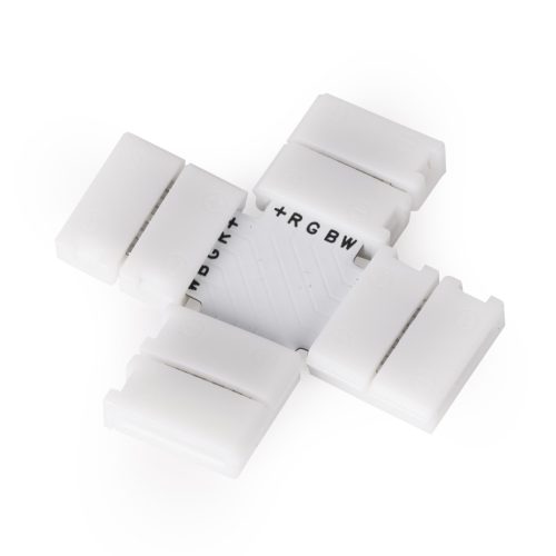 Avide LED Szalag 12-24V X elosztó elem, forr.mentes, RGB+W-5 eres, 12mm (10 db-os csom.)