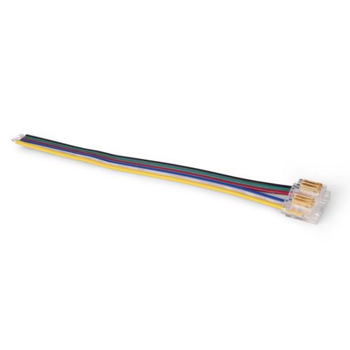 Avide C-LED Szalag 12-24V csatlakozó, forr.mentes, RGB+CCT-6 eres, 12mm/100mm (10 db-os csom.)