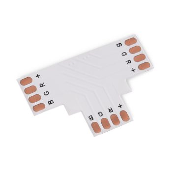   Avide LED Szalag 12-24V T elosztó elem, forr.mentes, RGB-4 eres, 10mm (10 db-os csom.)