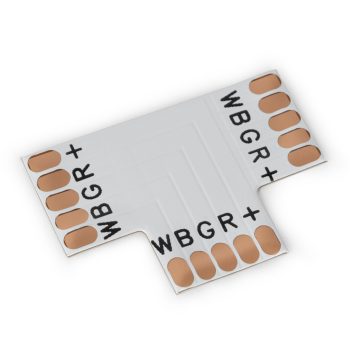   Avide LED Szalag 12-24V T elosztó elem, forr.mentes, RGB+W-5 eres, 12mm (10 db-os csom.)