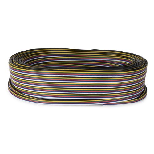 Avide LED szalag kiegészítő - 6 eres kábel, 50m hosszú, alkalmas CLED és SMD szalaghoz, 12V-24V - RGB+CCT