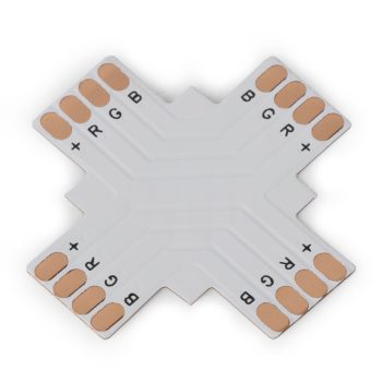   Avide LED Szalag 12-24V X elosztó elem, forr.mentes, RGB-4 eres, 10mm (10 db-os csom.)