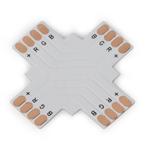 Avide LED Szalag 12-24V X elosztó elem, forr.mentes, RGB-4 eres, 10mm (10 db-os csom.)