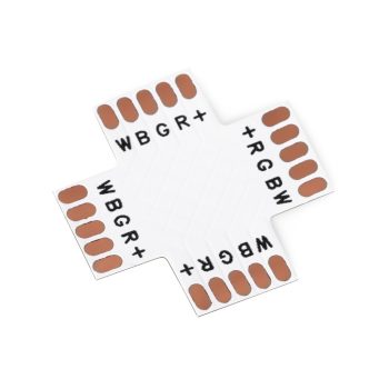   Avide LED Szalag 12-24V X elosztó elem, forr.mentes, RGB+W-5 eres, 12mm (10 db-os csom.)