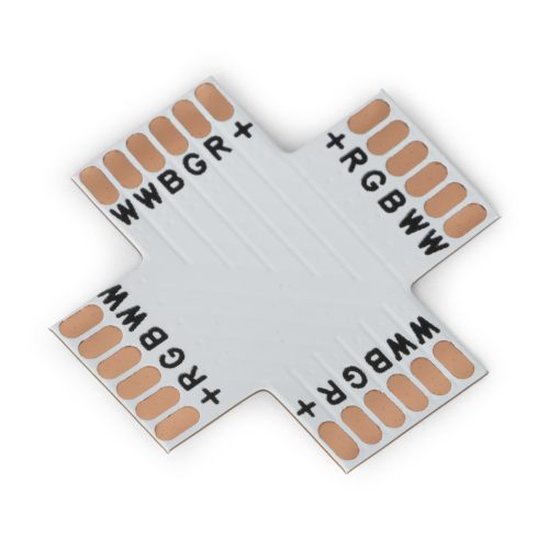 Avide LED Szalag 12-24V X elosztó elem, forr.mentes, RGB+CCT-6 eres, 12mm (10 db-os csom.)
