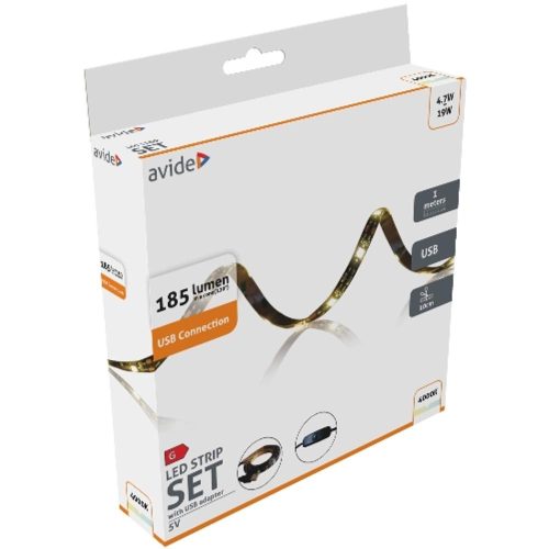 AVIDE Led Szalag Bliszter 5V Smd5050 30Led Nw Ip65 1M