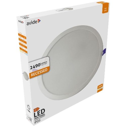 AVIDE Led Beépíthető Kerek Mennyezeti Lámpa Műanyag 24W Nw 4000K
