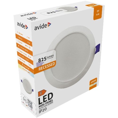 AVIDE Led Beépíthető Kerek Mennyezeti Lámpa Műanyag 9W Nw 4000K