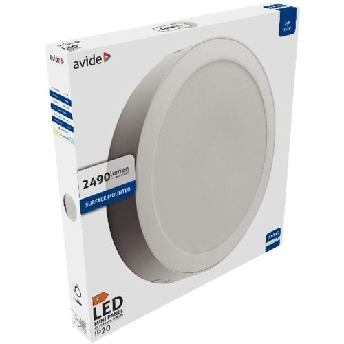 AVIDE Led Falra Szerelhető Kerek Mennyezeti Lámpa Műanyag 24W Cw 6400K
