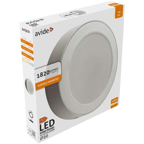 AVIDE Led Falra Szerelhető Kerek Mennyezeti Lámpa Műanyag 18W Nw 4000K