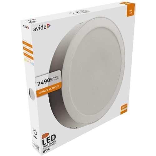 AVIDE Led Falra Szerelhető Kerek Mennyezeti Lámpa Műanyag 24W Nw 4000K