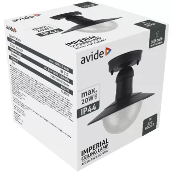   AVIDE Kültéri Mennyezeti Lámpa Imperial 1Xe27 Ip44 Antracit