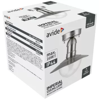   AVIDE Kültéri Mennyezeti Lámpa Imperial 1Xe27 Ip44 Rozsdamentes Acél