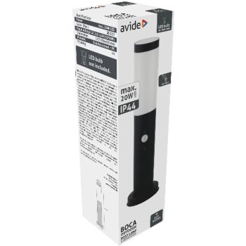   AVIDE Kültéri Álló Lámpa Boca 1Xe27 Pir 450Mm Ip44 Fekete
