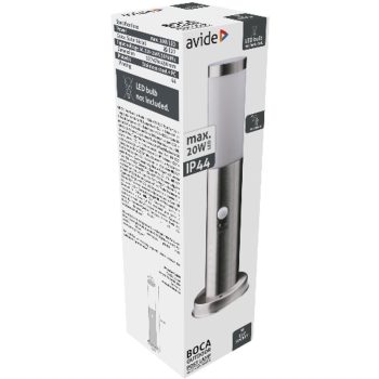   AVIDE Kültéri Álló Lámpa Boca 1Xe27 Pir 450Mm Ip44 Szatén Nikkel