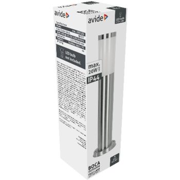   AVIDE Kültéri Álló Lámpa Boca 1Xe27 450Mm Ip44 Szatén Nikkel